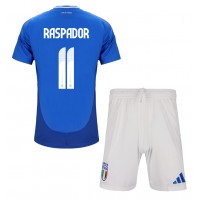 Italien Giacomo Raspadori #11 Fußballbekleidung Heimtrikot Kinder EM 2024 Kurzarm (+ kurze hosen)